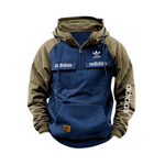 ADIDAS™ - Green Blue Tactical Quarter Hoodie