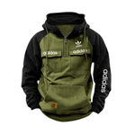 ADIDAS™ - Black Green Tactical Quarter Hoodie