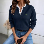 V-Neck Lace Sweater - SALE