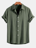 Linen Rayon Blend Button Up Shirt