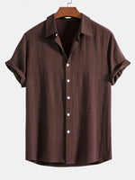Linen Rayon Blend Button Up Shirt