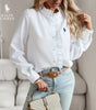 R. Ꮮаᴜгеn Ruffled Button-Up Shirt – Soft Textured Fit