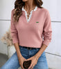 V-Neck Lace Sweater - SALE