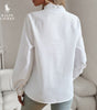 R. Lauren Blouse with Ruffles – Soft Structure & Classic Button Placket