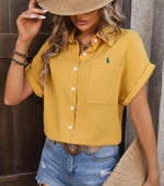 R. Lauren Short Sleeve Shirt with Chest Pocket – Airy Cut