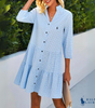 Summer Chemise Gingham V-Neck Button Down Dress by R. Ꮮаᴜгеn + Free R. Ꮮаᴜгеn Sun Hat