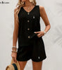 R. Lauren Button Tank Top & Shorts Set