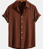 Linen Rayon Blend Button Up Shirt