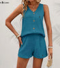 R. Ꮮаᴜгеn Buttoned Tank & Shorts Set