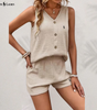 R. Lauren Top with Buttons & Shorts Set