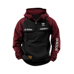 ADIDAS™ - Black Red Tactical Quarter Hoodie