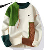 NIKE - Patchwork Cable-Knit Crewneck Sweater
