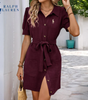 R. Ꮮаᴜгеn Classic Tie-Waist Shirt Dress