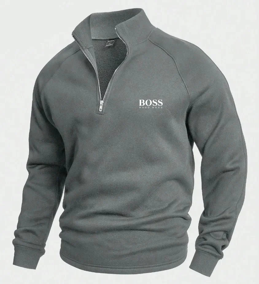 BОSS Cotton Half-Zip Jumper
