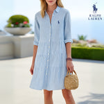 Striped Shirt Dress by R. Lauren + Free R. Lauren Sun Hat