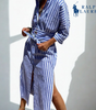 R. Ꮮаᴜгеn Striped Tie-Waist Shirt Dress