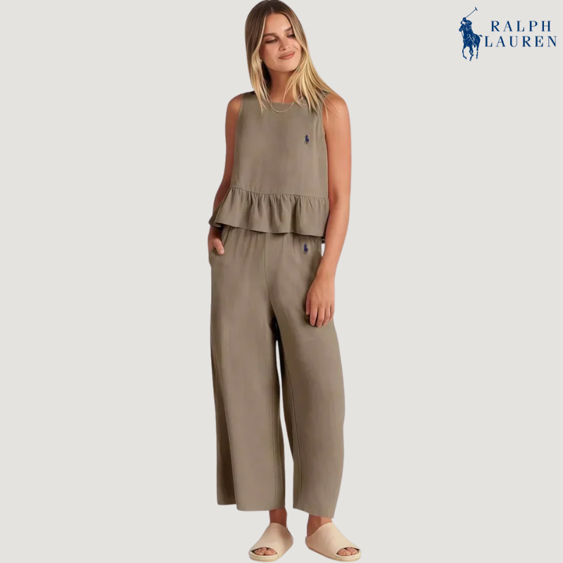 R. Lauren Ruffle Strap Two-Piece Set + Free Sun Hat – Buy 1, Get 2