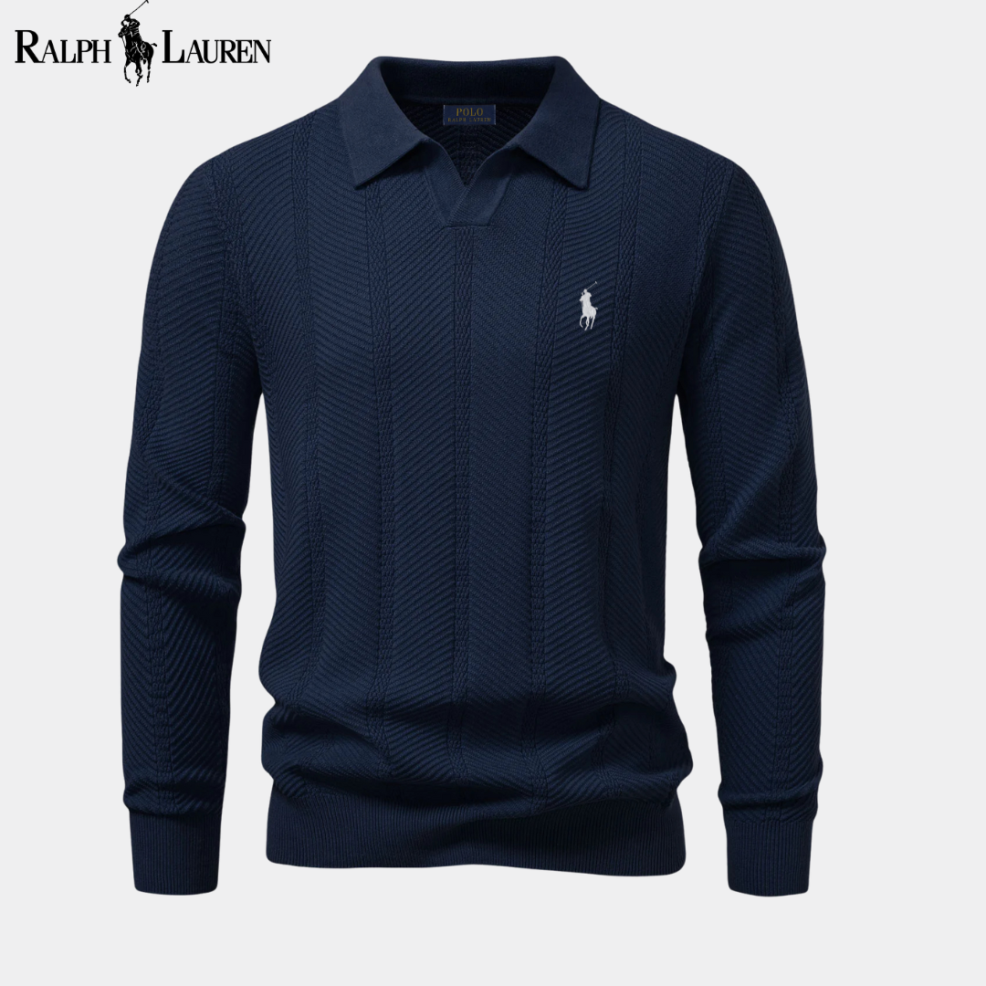 Ralph Lauren™ Long-Sleeve Knitted V-Neck Polo Sweater
