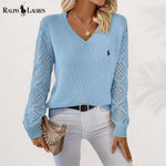 Ralph Lauren™ Elegant V-Neck Knitted Sweater
