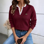 V-Neck Lace Sweater - SALE