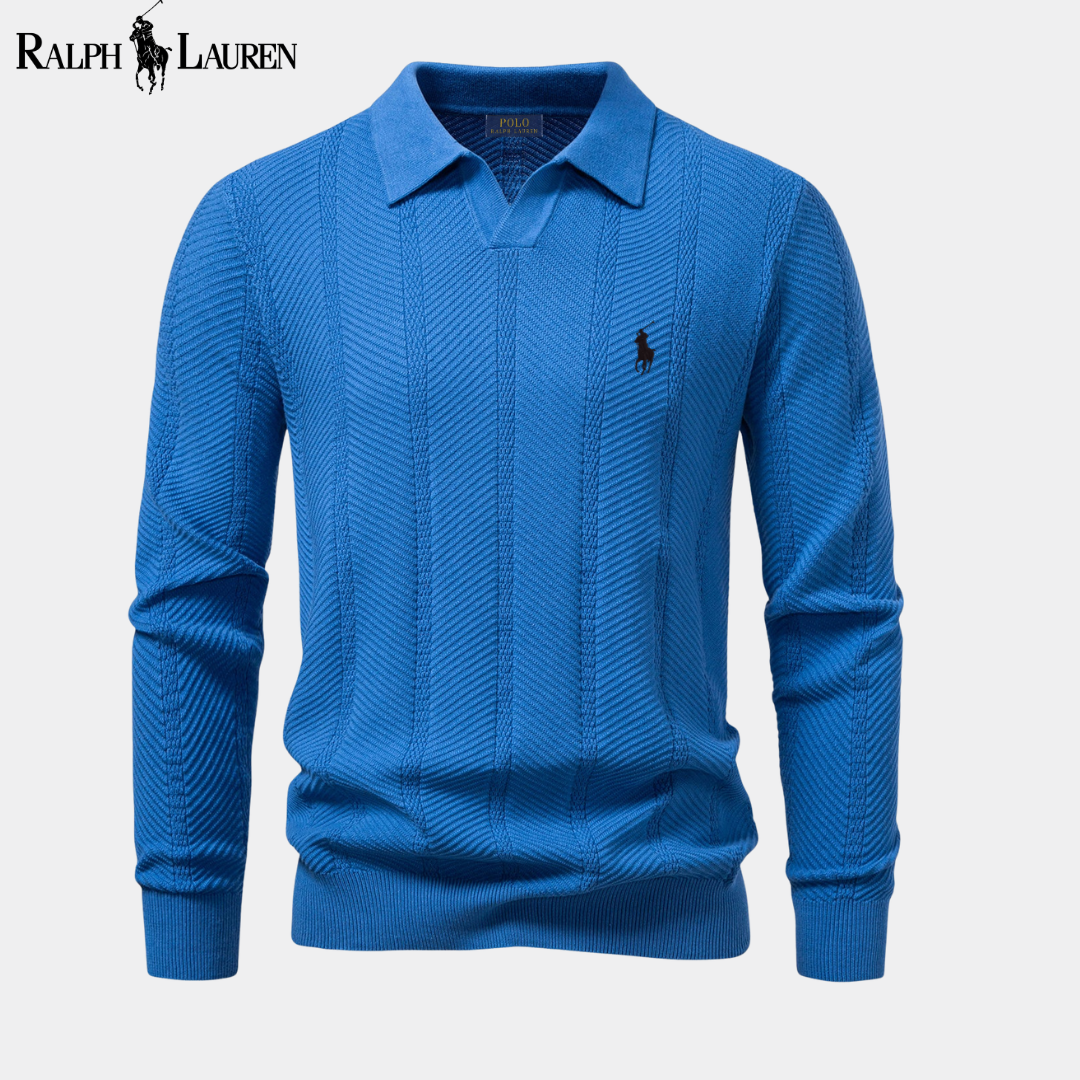 Ralph Lauren™ Long-Sleeve Knitted V-Neck Polo Sweater