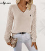 Ralph Lauren™ Elegant V-Neck Knitted Sweater