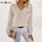 Ralph Lauren™ Elegant V-Neck Knitted Sweater
