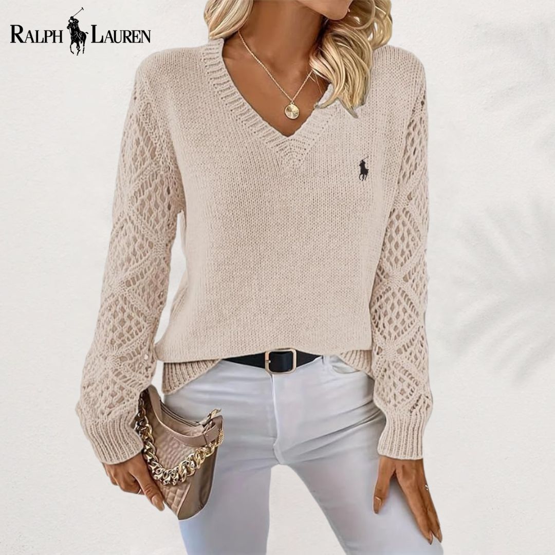 Ralph Lauren™ Elegant V-Neck Knitted Sweater