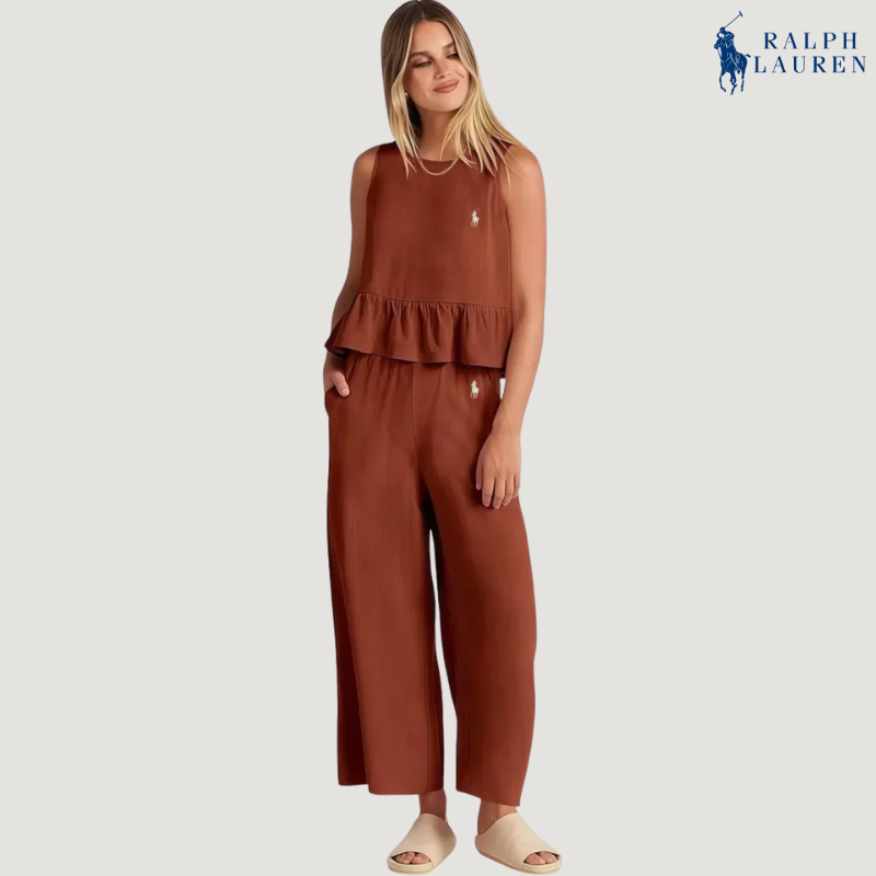 R. Lauren Ruffle Strap Two-Piece Set + Free Sun Hat – Buy 1, Get 2