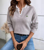 V-Neck Lace Sweater - SALE