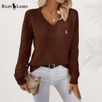 Ralph Lauren™ Elegant V-Neck Knitted Sweater