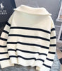 RL – Striped Sweater with Quarter Zip