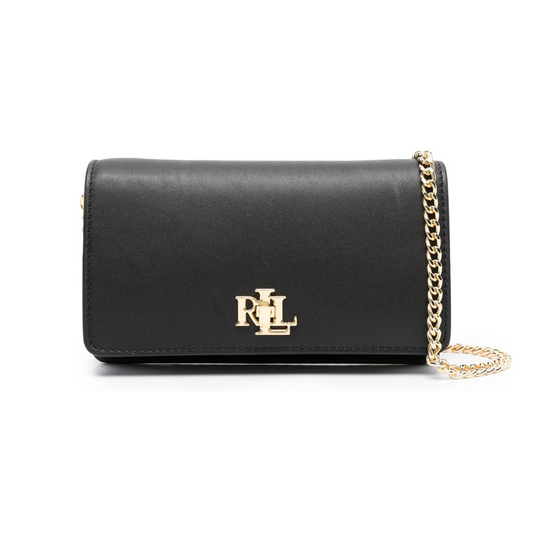R. Ꮮаᴜгеn Leather Crossbody Bag with Logo