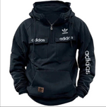 ADIDAS™ - Black Red Tactical Quarter Hoodie