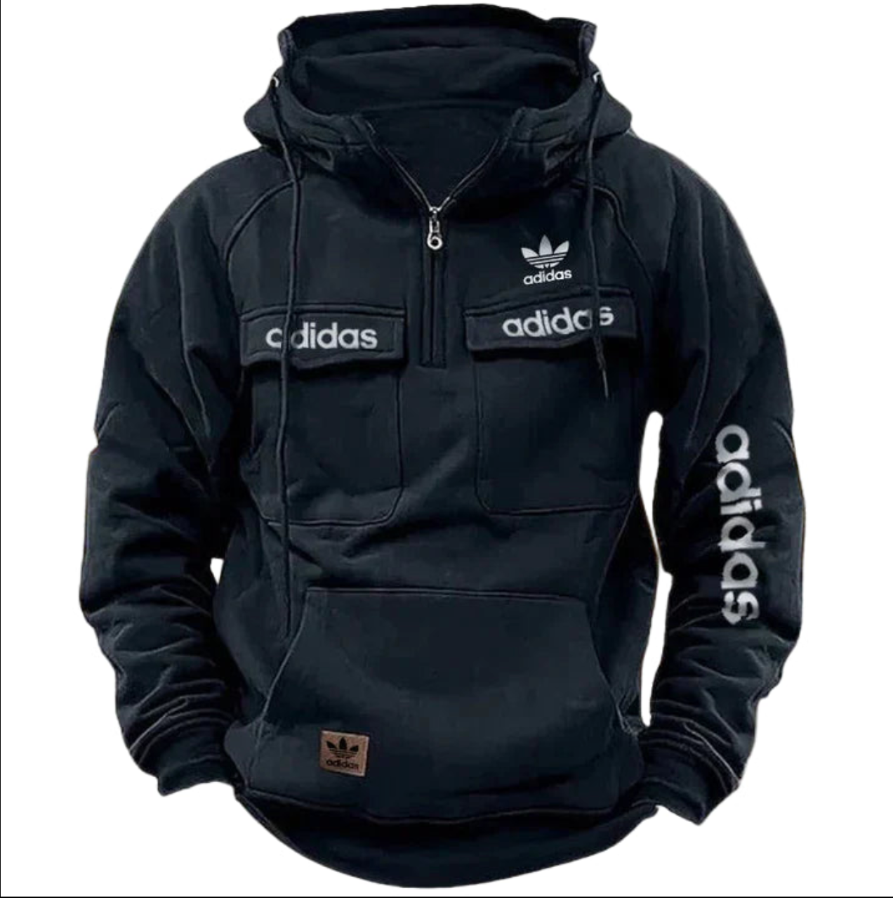 ADIDAS™ - Black Red Tactical Quarter Hoodie