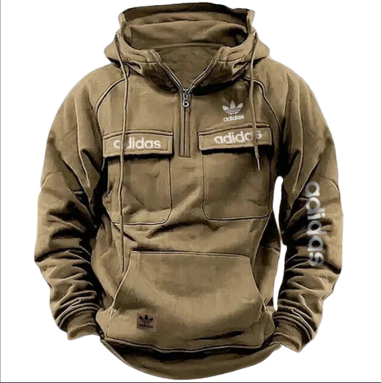 ADIDAS™ - Black Red Tactical Quarter Hoodie