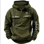 ADIDAS™ - Black Red Tactical Quarter Hoodie