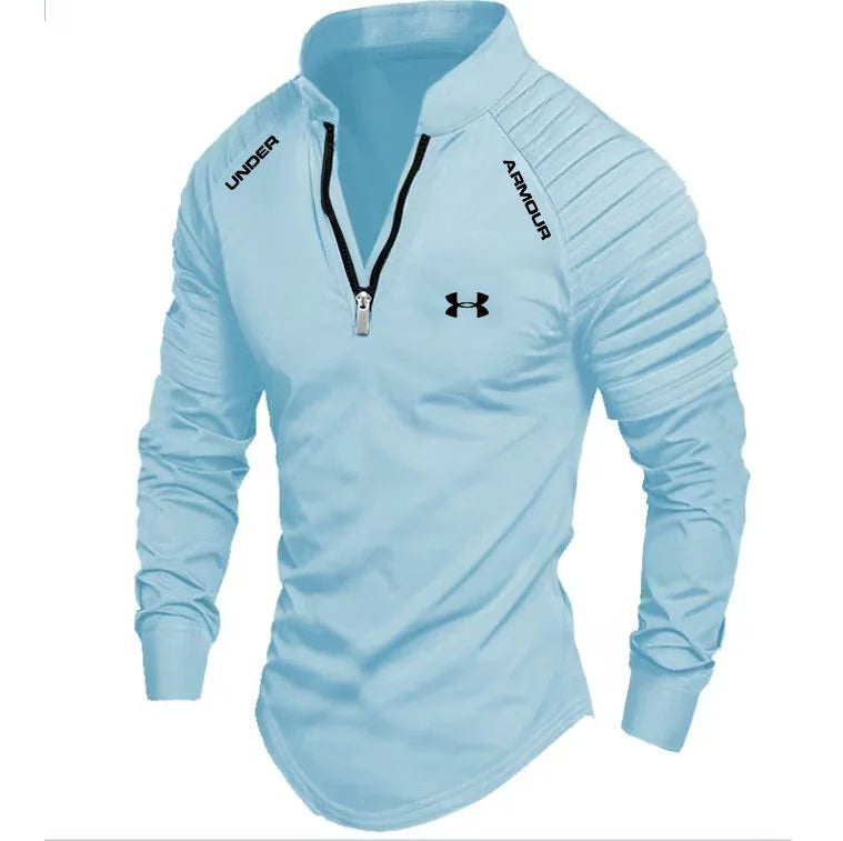 Men's Zip Long Sleeve Sports Casual Shirt