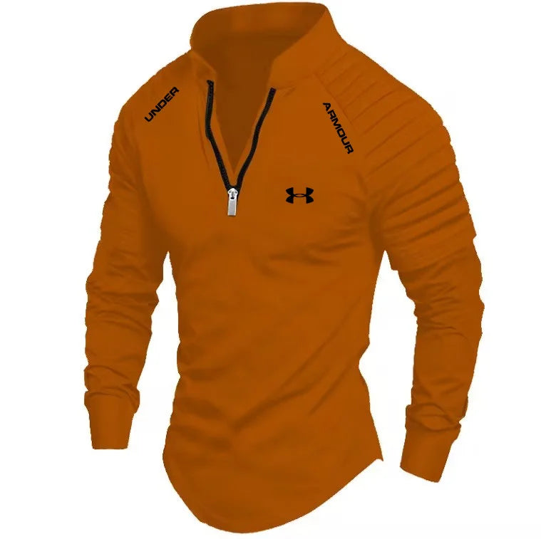 Men's Zip Long Sleeve Sports Casual Shirt