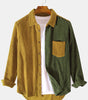 Corduroy Patchwork Long Sleeve Shirts
