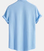 Muscle Fit Ribbed Stand Collar Shirt